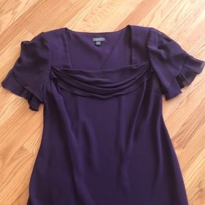 Purple ruffled a line dress